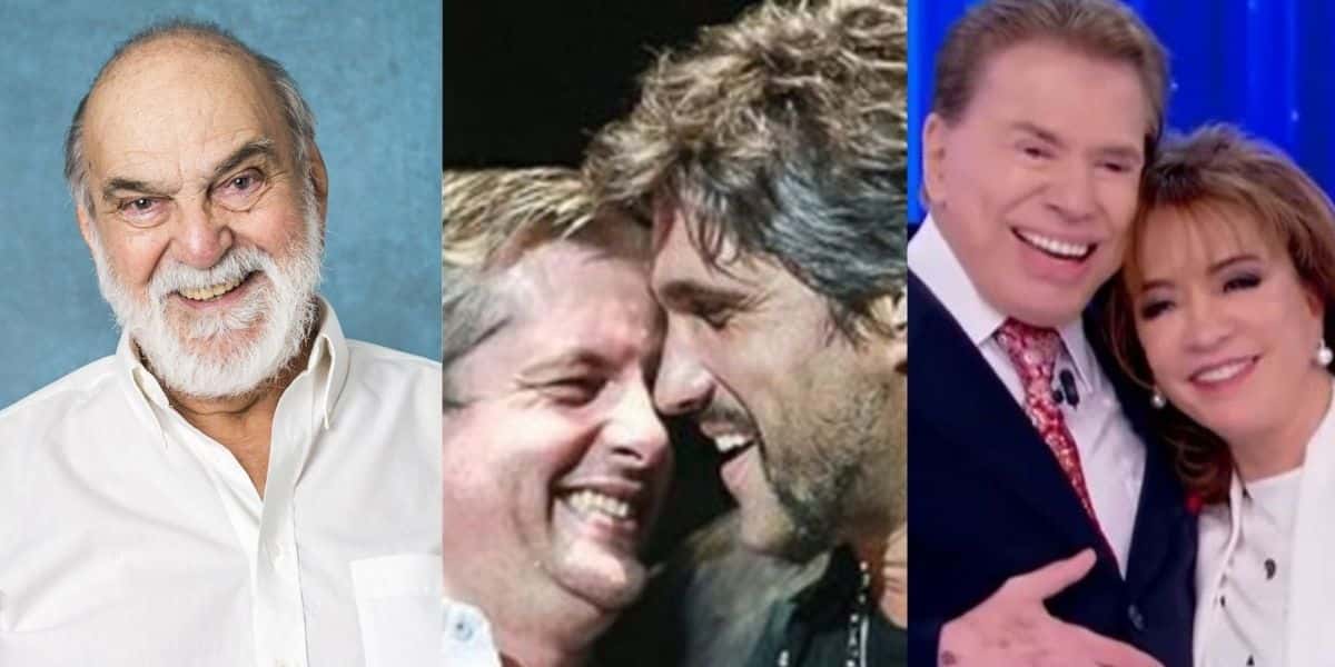 Lima Duarte, Victor , Léo, Silvio Santos e íris Abravanel (Reprodução)