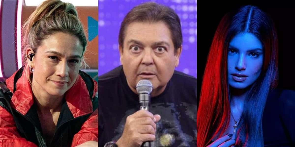 Fernanda Gentil, Faustão e Camila Queiroz (Foto: Divulgação/Reprodução/TV Globo)