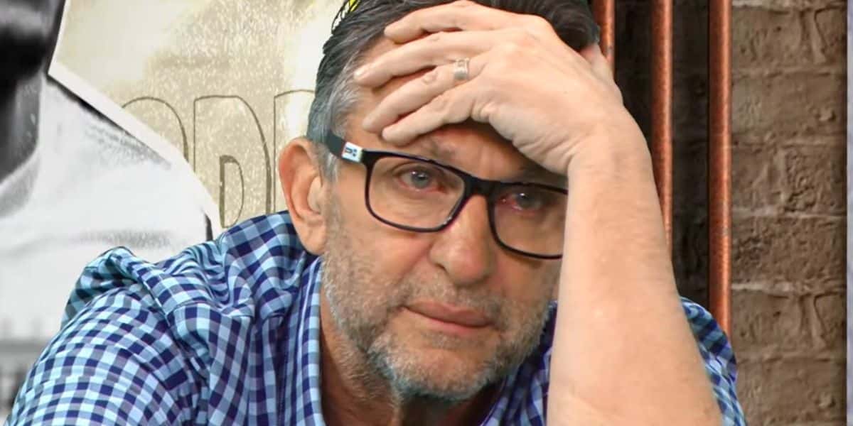 Neto chorando em "Os Donos da Bola" (Foto: Reprodução/Band)