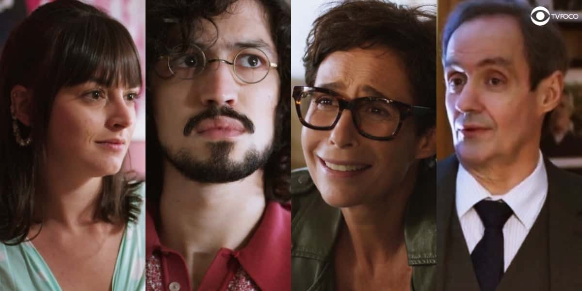O quadrado amoroso formado por Bela, Felipe, Rebeca e Túlio na novela Um Lugar ao Sol (Foto: Reprodução/Globo/Montagem/Thais Teles)