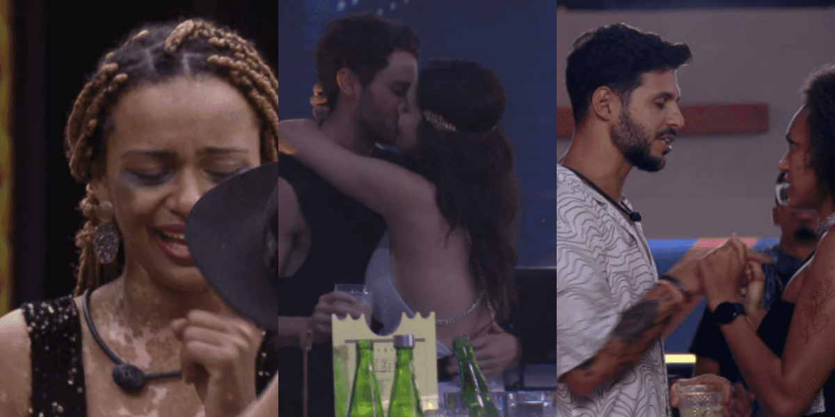 Festa do BBB22 tem Natália ameaçando desistir, Rodrigo atacando e Eslo beijando Lucas (Foto reprodução: TV Foco/ BBB / GLOBO)