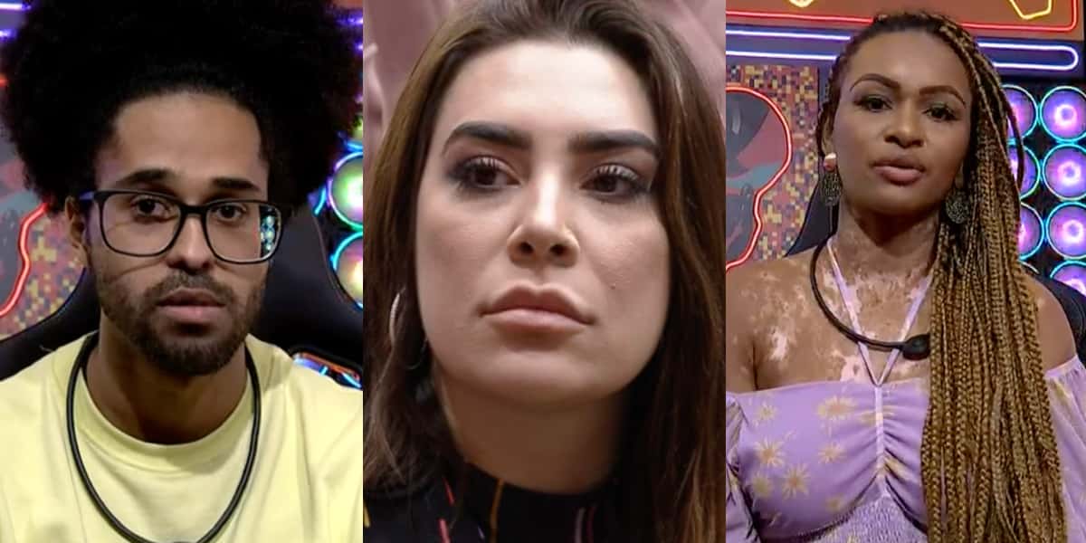 Luciano, Naiara e Natália estão no paredão do BBB22 (Foto: Reprodução)