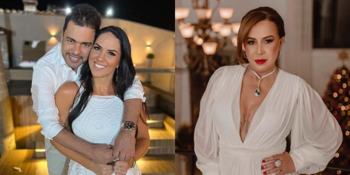 Graciele Lacerda junto com noivo Zezé e ex do cantor, Zilu (Foto: Reprodução)