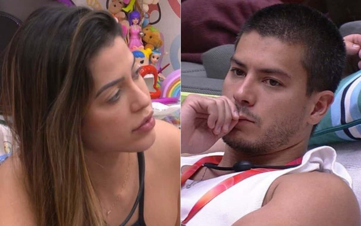 Laís Caldas e Arthur Aguiar acreditam que Jade Picon não foi eliminada do BBB22 (Foto: Reprodução / Globoplay)