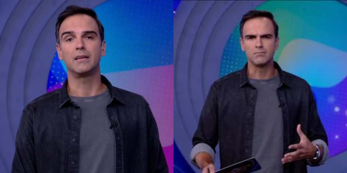 Tadeu Schmidt é o atual apresentador do "BBB 22" (Foto: Reprodução/TV Globo)