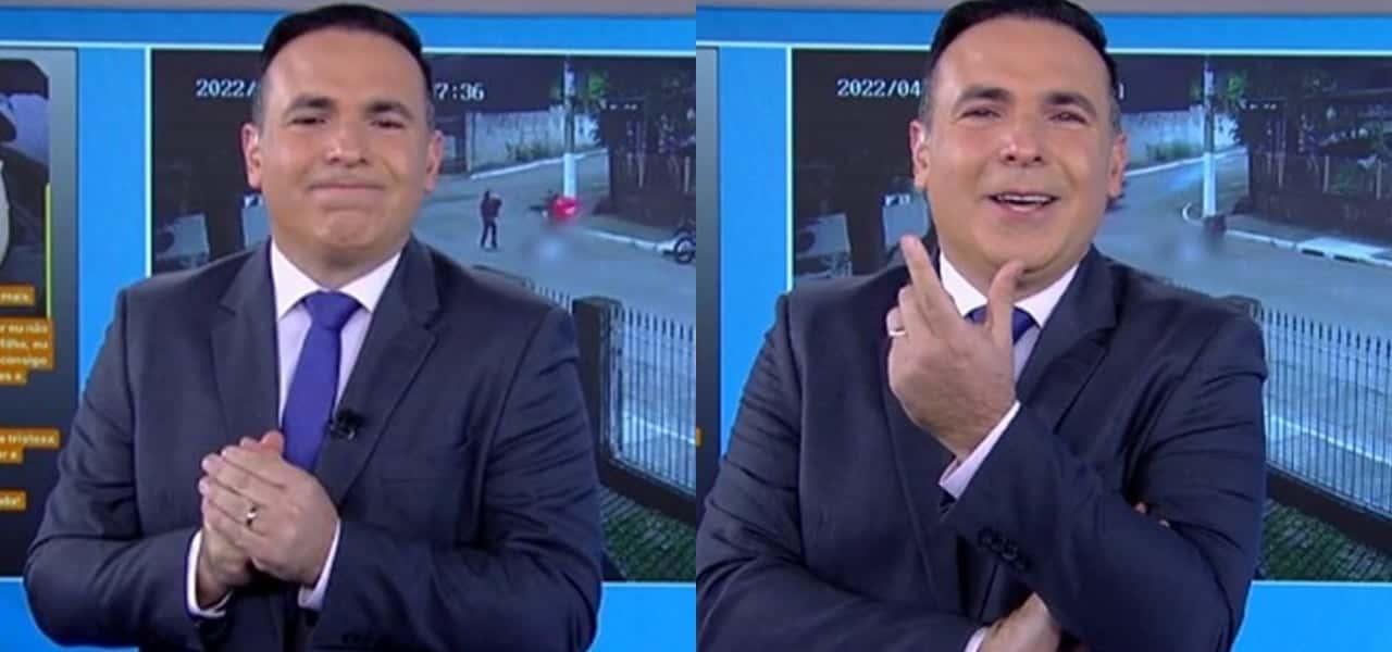 Reinaldo Gottino chorou com desabafo de uma mãe que perdeu um filho na Record- Foto: Montagem/TV Foco