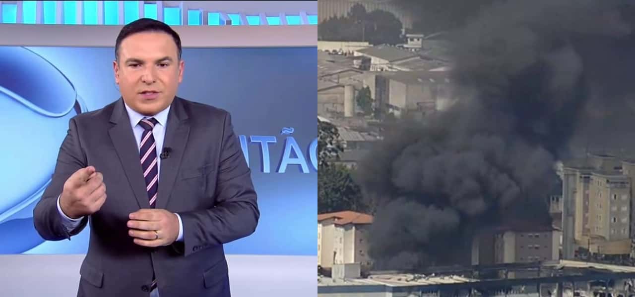 Reinaldo Gottino iniciou jornal às pressas por conta de incêndio em São Paulo- Foto: Montagem/TV Foco