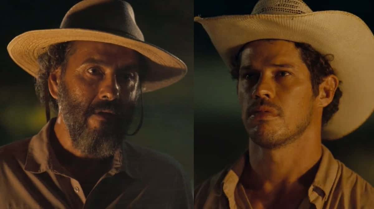 Tadeu (José Loreto) finalmente foi reconhecido como herdeiro de José Leôncio (Marcos Palmeira) em "Pantanal" (Foto: Reprodução / Globo)