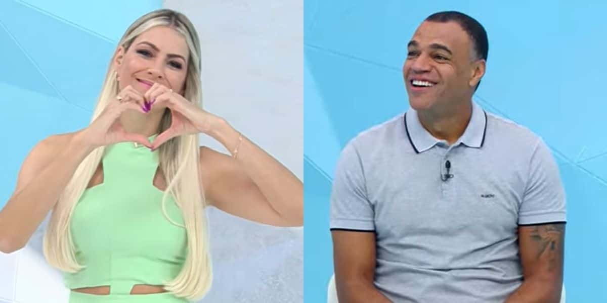 Renata Fan e Denílson no Jogo Aberto (Montagem: TV Foco)