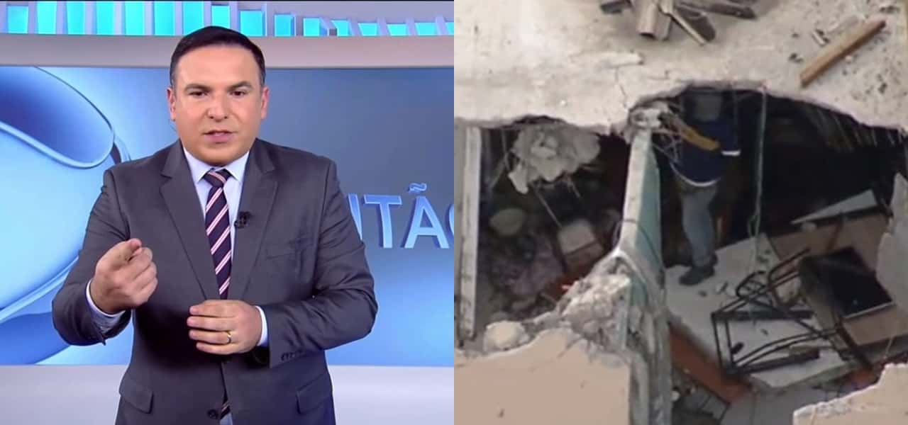 Gottino iniciou o Balanço Geral noticiando um desabamento no Rio de Janeiro- Foto: Montagem/TV Foco