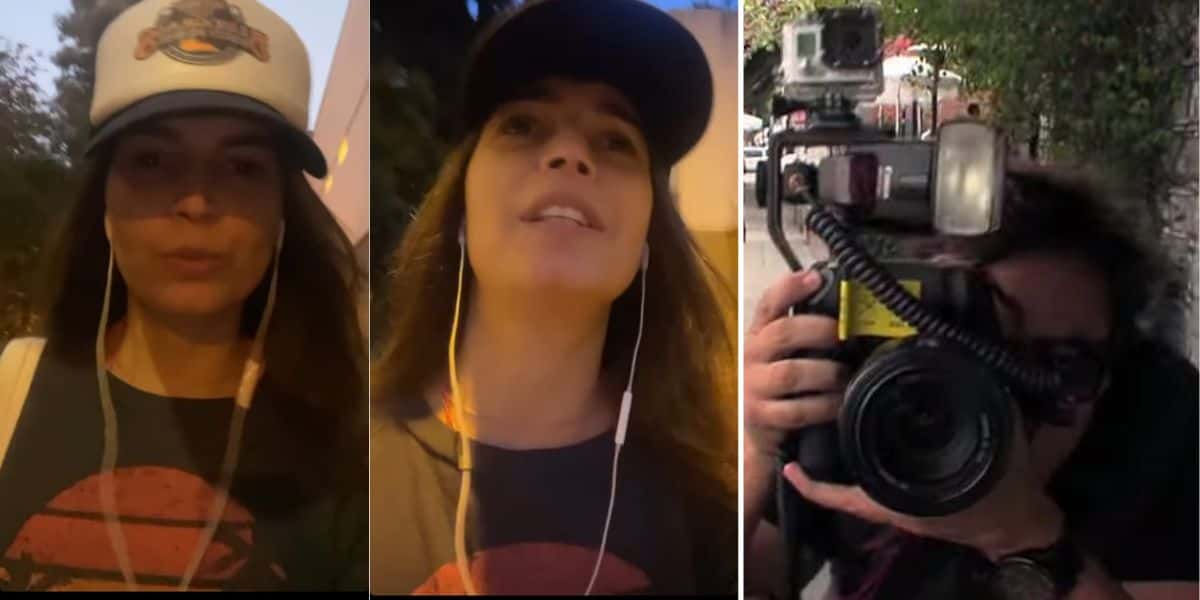 Emanuelle Araújo ataca paparazzo (Reprodução: Montagem TV Foco)