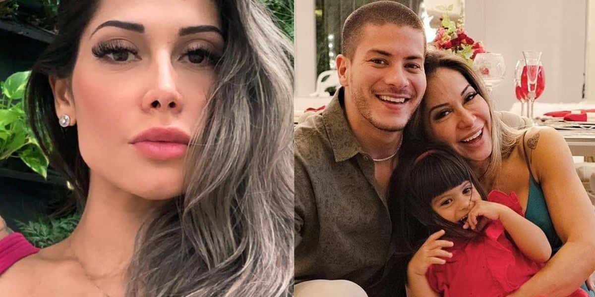 Maíra Cardi, Arthur Aguiar e filha Sophia (Reprodução: Montagem TV Foco)