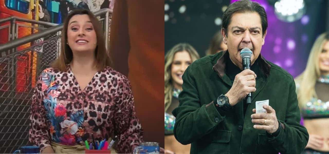 Catia Fonseca e Faustão tiveram que deixar os estúdio da Band no início desta semana- Foto: Montagem/TV Foco
