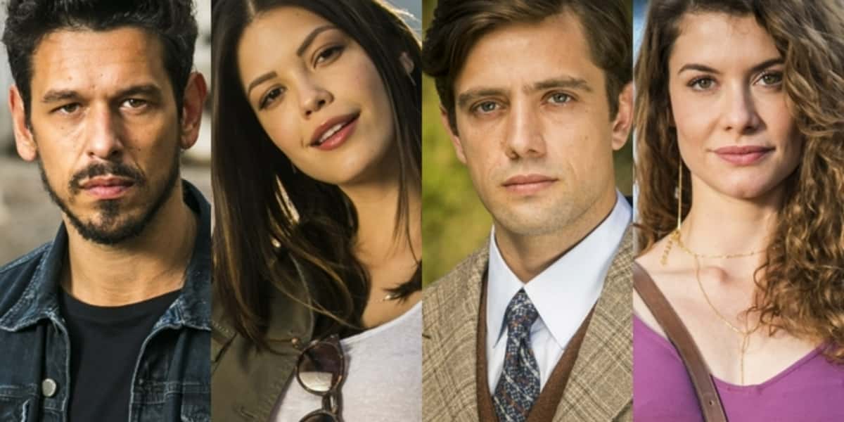 João Vicente de Castro, Vitória Strada, Rafael Cardoso e Alinne Moraes em "Espelho da Vida" (Foto: Divulgação/TV Globo)