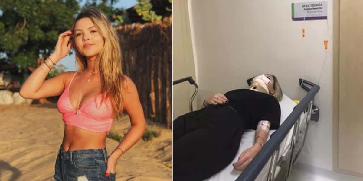 Julia Gomes fratura a coluna após cair de palco (Reprodução: Montagem TV Foco)