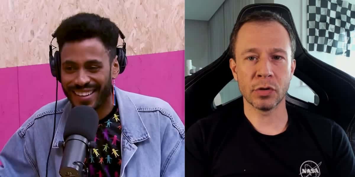Ícaro Santos fala sobre briga com Tiago Leifert (Reprodução: Montagem TV Foco)