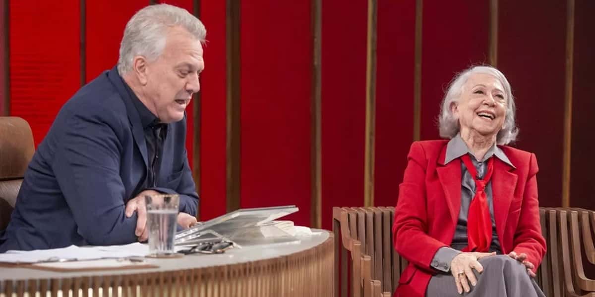Fernanda Montenegro em entrevista com Pedro Bial (Foto: Reprodução / TV Globo)