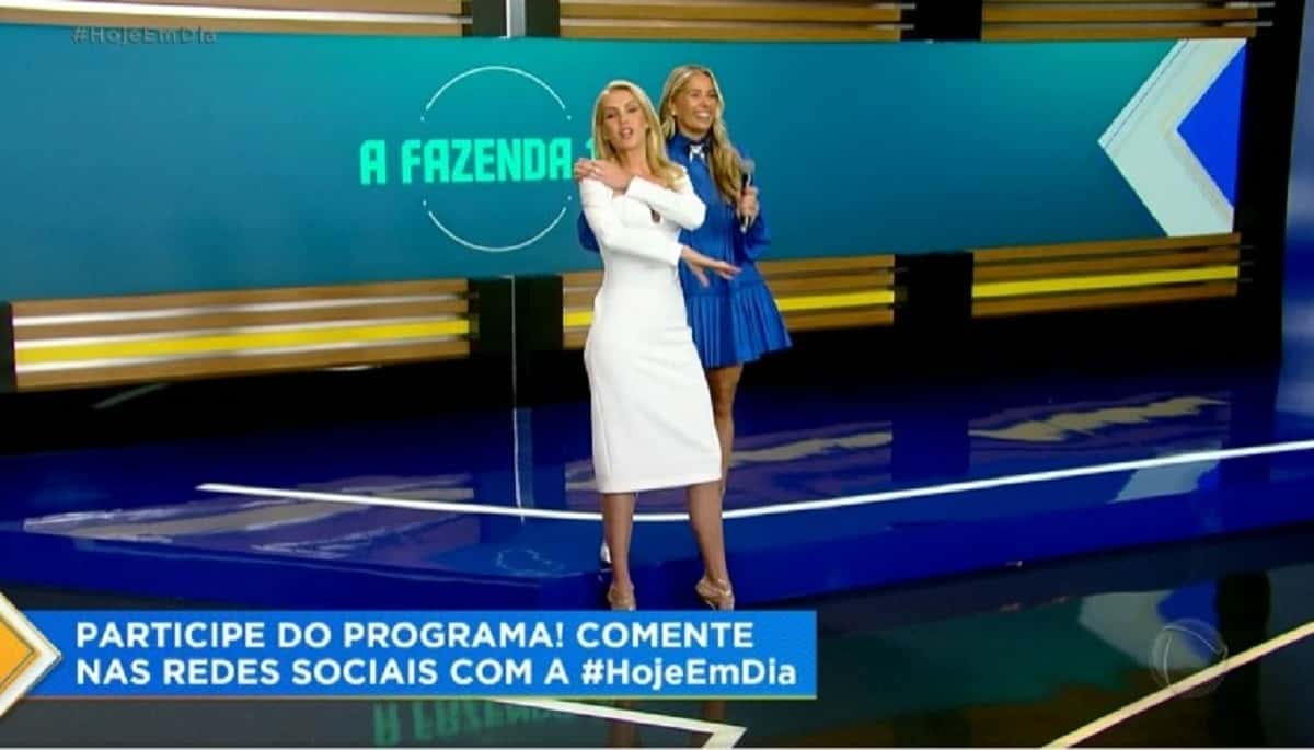 Ana Hickmann comemorou a repercussão da coletiva de A Fazenda 14 dentro do Hoje Em Dia- Foto: Reprodução/PlayPlus