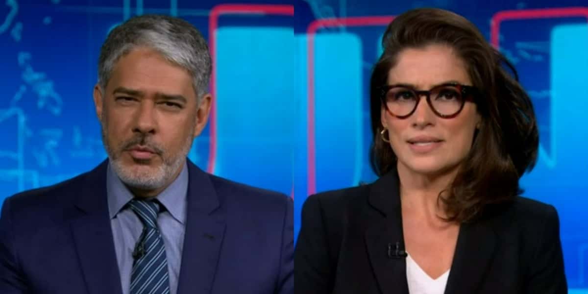 Globo usou o Jornal Nacional para atacar a Record e emissora revidou usando o Jornal da Record (Foto: Reprodução/TV Globo)