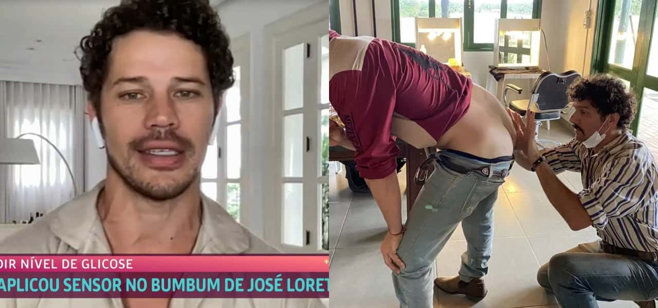 José Loreto falou sobre o vídeo em que Guito coloca um aparelho de medição de glicose no seu bumbum- Foto: Montagem/TV Foco