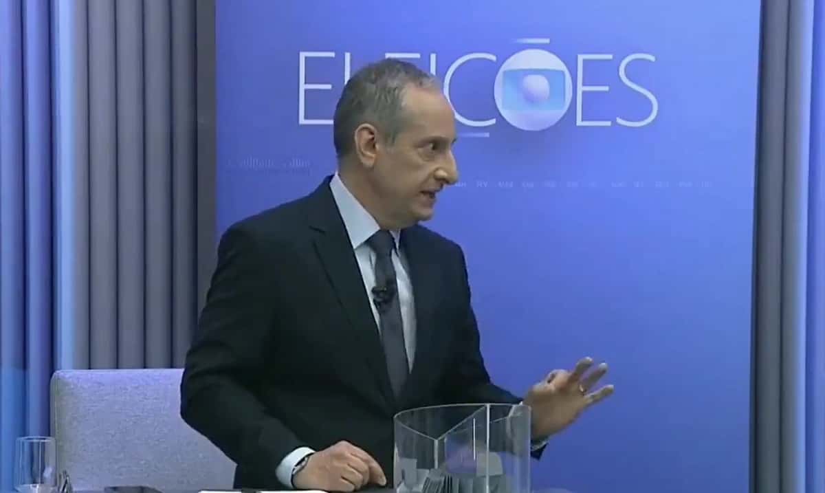 José Roberto Burnier, âncora da Globo, se irritou em um debate promovido pela emissora- Foto: Reprodução