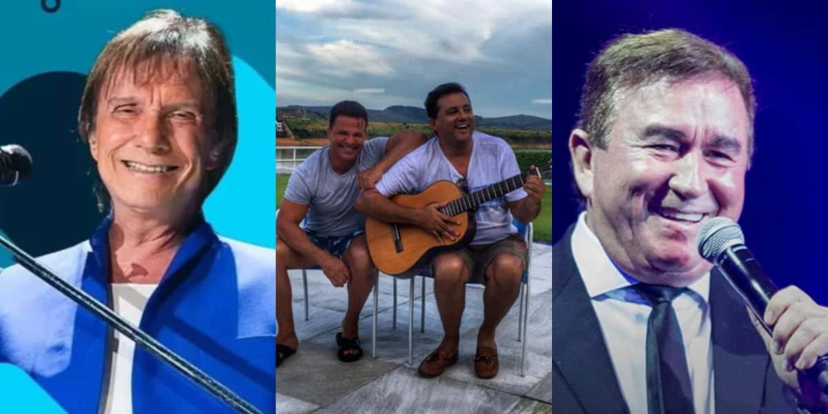 Roberto Carlos, Eduardo Costa, Geraldo Luís e Amado Batista nos destaques do TV Foco (Foto: Reprodução)