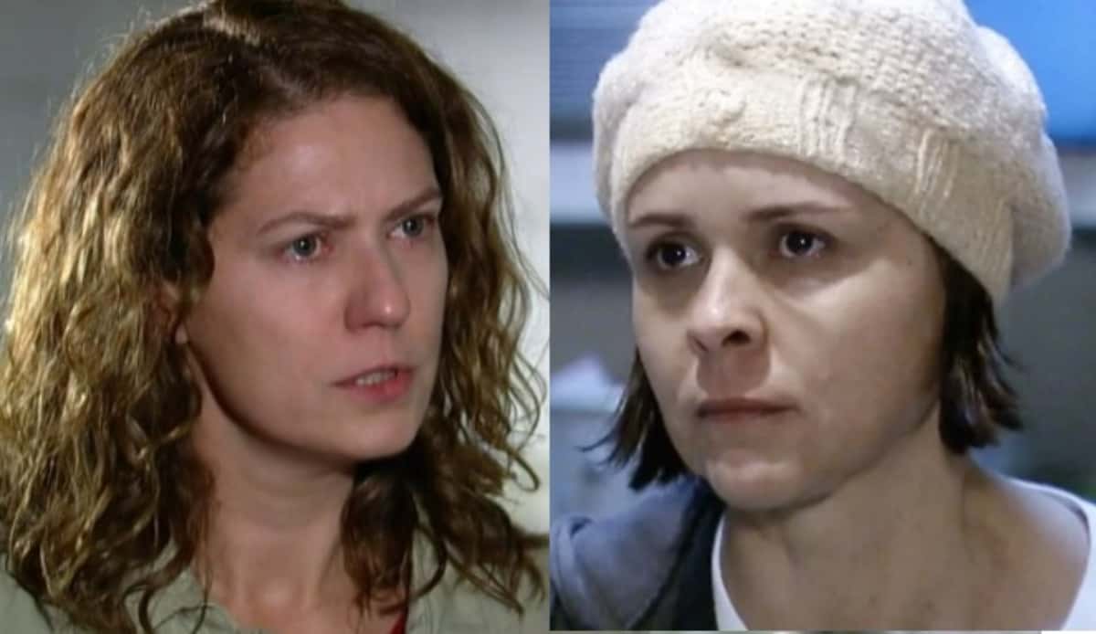 A Favorita: Flora reencontra Diva no xilindró e é agarrada pelo pescoço na cela: "Dessa vez você fica até morrer" (Foto: Reprodução / Globo)