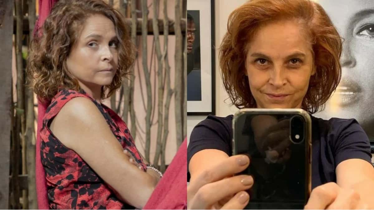 A atriz Drica Moraes caracterizada como Núbia para a novela Travessia (Reprodução/ Instagram)