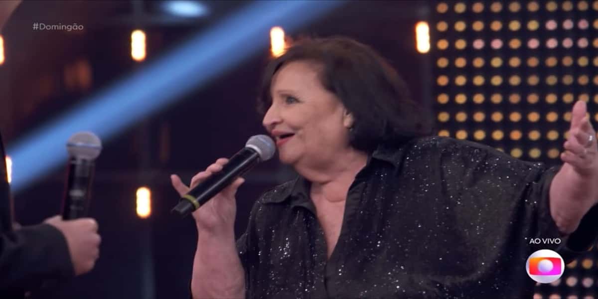 Déa Lúcia no "Domingão" (Foto: Reprodução)