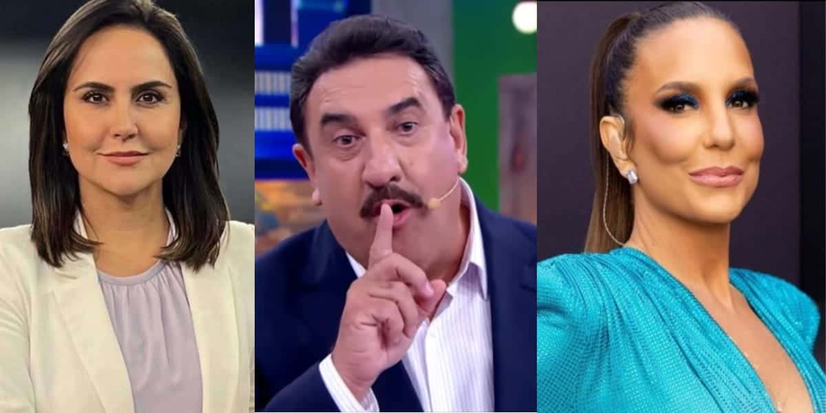 Carla Cecato, que atacou Ivete Sangalo, surge com Ratinho (Reprodução: Montagem TV Foco)
