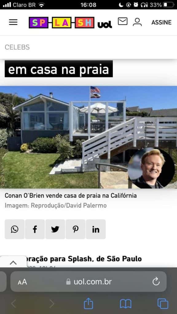Apresentador tem mansão na praia e vende por R$86 milhões Foto: Reprodução