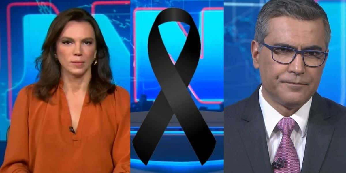 Coube à Ana Paula Araújo e Hélter Duarte darem a notícia mais triste do dia no JN, em noite cheia de luto - Reprodução