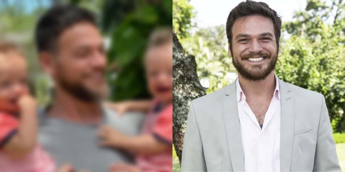 Emílio Dantas ao lado dos filhos (Reprodução)