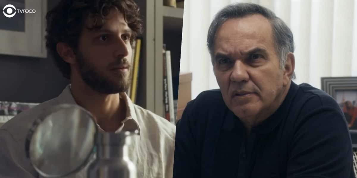 Ari está na mira de Guerra em Travessia (Foto: Reprodução/Globo/Colagem/Thais Teles)
