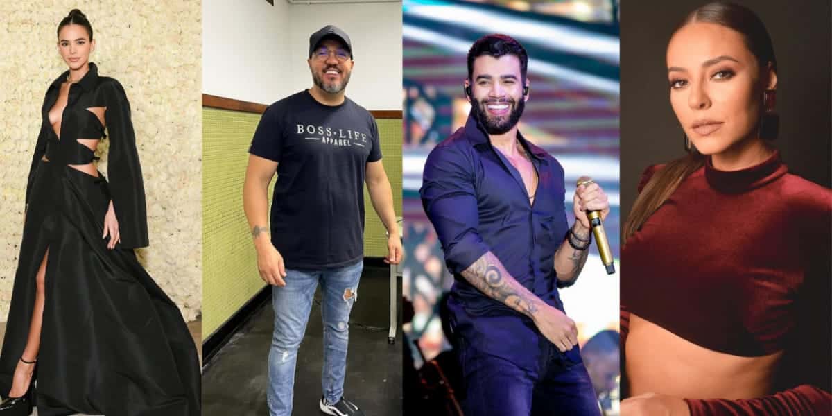 Verdadeiros nomes de Marquezine, Belo, Paolla Oliveira e Gusttavo Lima (Reprodução: Montagem TV Foco)