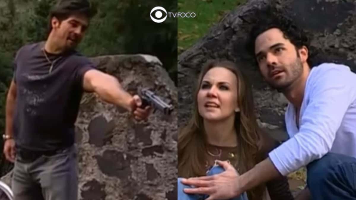 Luto em Cuidado com o Anjo - Amador desmascara Ana Júlia, mata Vicente e foge (Foto: Reprodução / Las Estrellas / Montagem TV Foco)
