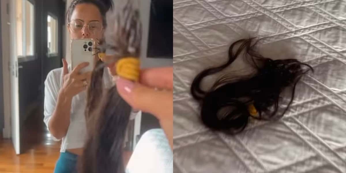 Luciele Di Camargo debochou de rumor de que teria arrancado cabelo da amante famosa do marido, Denilson (Foto: Reprodução / Instagram)