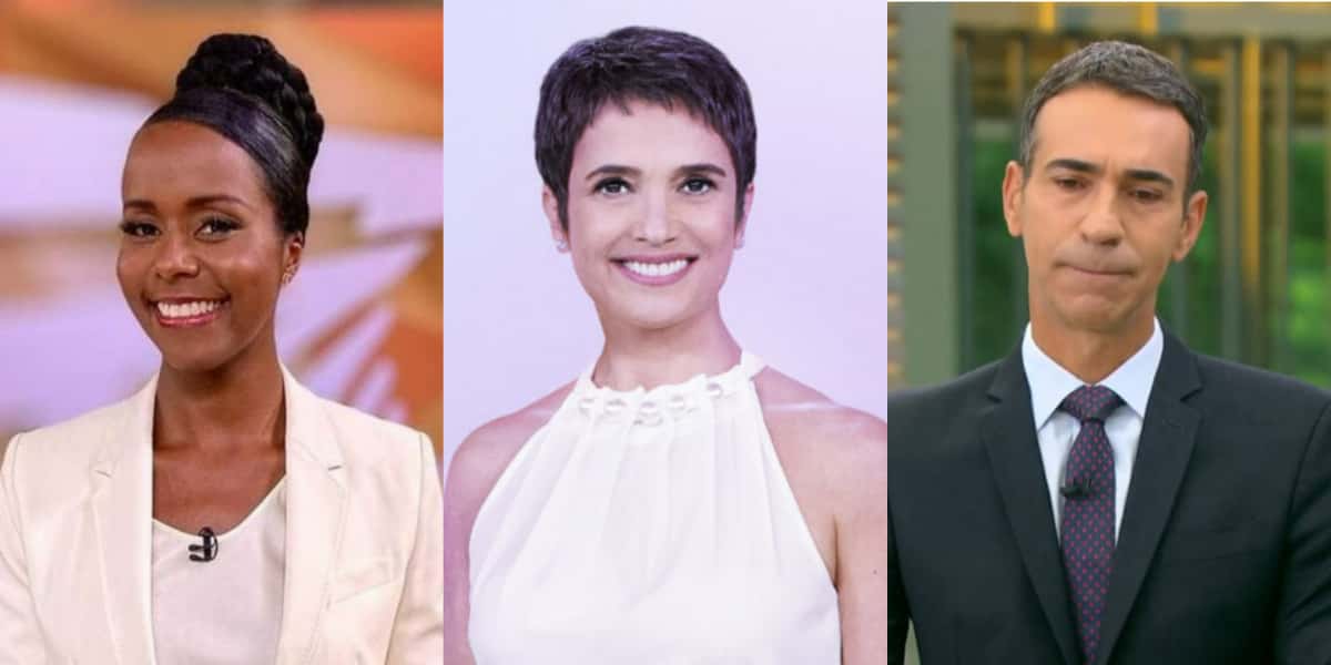Maju Coutinho, Sandra Annenberg e César Tralli (Foto: Reprodução/TV Globo)
