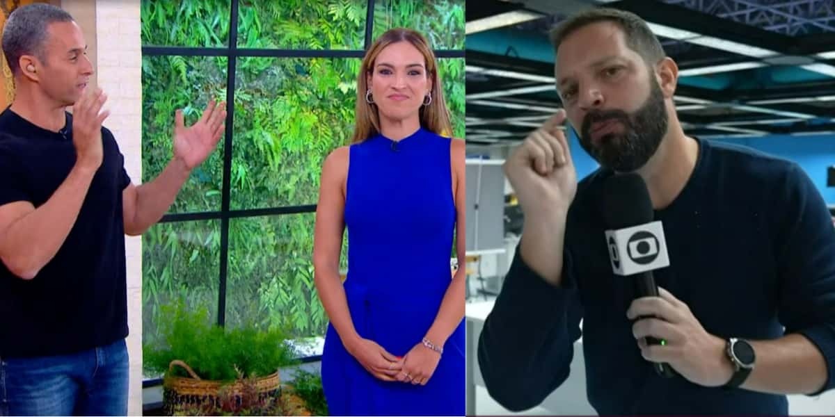 Mateus Luz e Fabrício Battaglini, substituto de Ana Maria no "Mais Você" (Foto: Reprodução/TV Globo)