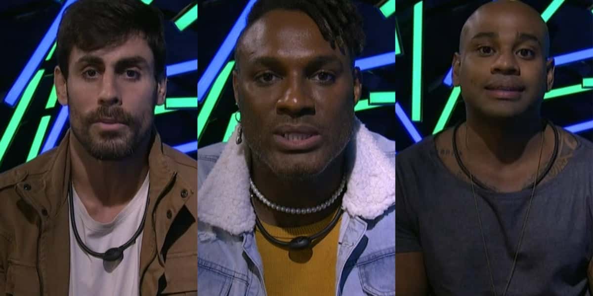 Fred Nicácio, Cezar e Cara de Sapato estão no paredão do BBB23 (Foto: Reprodução)