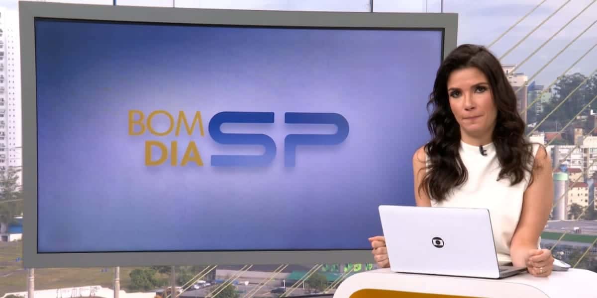 Sabina Simonato vê homem com voz embargada e se desculpa (Reprodução: Bom Dia SP/ Globo)