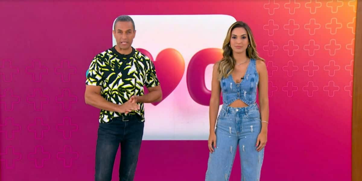 Fabrício Battaglini e Talitha Morete no "Mais Você" (Foto: Reprodução/TV Globo)