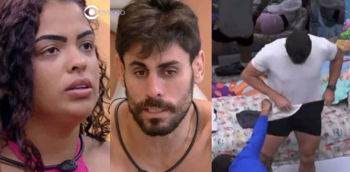 Paula Freitas e Antônio Cara de Sapato no BBB23; indiscrição da sister foi criticada na web (Foto: Reprodução / Globoplay)