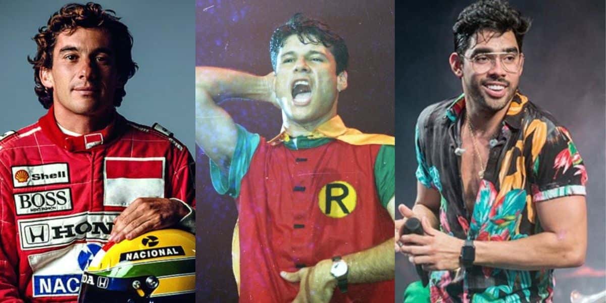 Ayrton Senna / Dinho, do Mamonas Assassinas / Gabril Diniz - Foto Montagem TV Foco