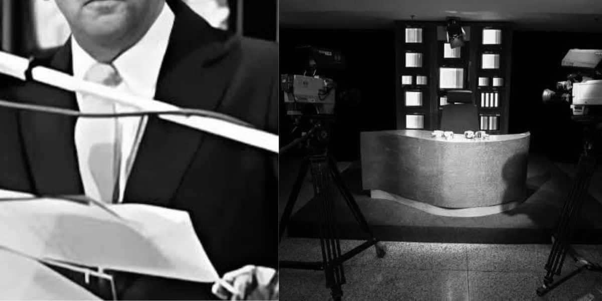 Flávio Cavalcanti - Estúdio de TV vazio - Foto Montagem TV Foco