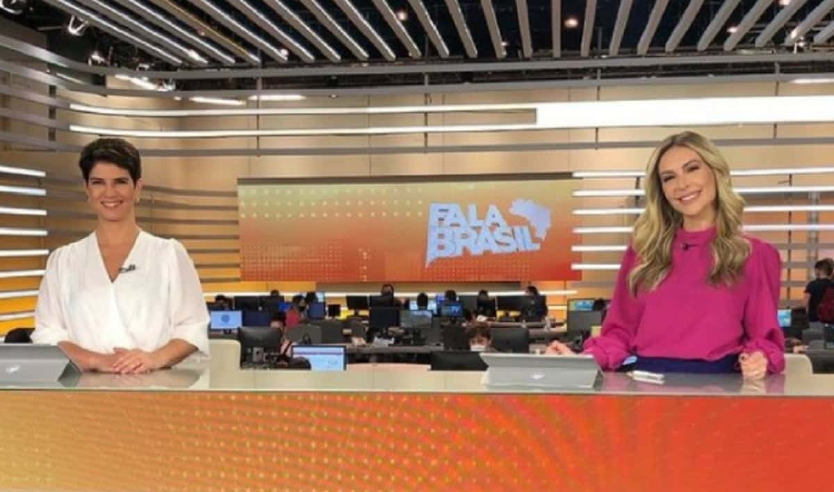 Mariana Godoy e Thalita Oliveira na bancada do Fala Brasil - Foto Reprodução Internet