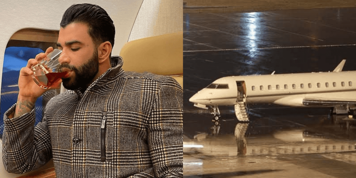 Gusttavo Lima e seu jato (Foto:Reprodução/Montagem)