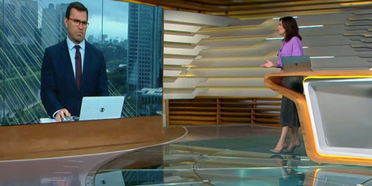 Rodrigo Bocardi e Ana Paula Araújo no Bom Dia Brasil (Foto: Reprodução / Globo)