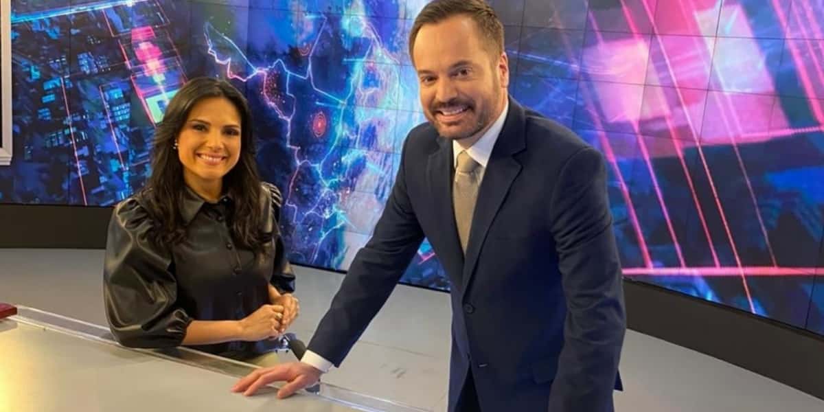 Márcia Dantas e Marcelo Torres no "SBT Brasil" (Foto: Divulgação/SBT)
