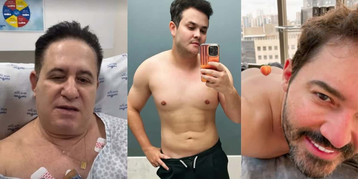 Marrone, Matheus e Fernando em seus procedimentos (Reprodução: Montagem TV Foco)